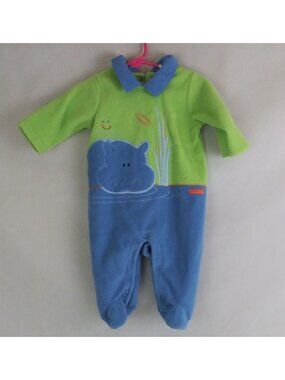 Bright Future Soft Footed Bodysuit Baby Hippo & Frog Design Infant 3-6 Months